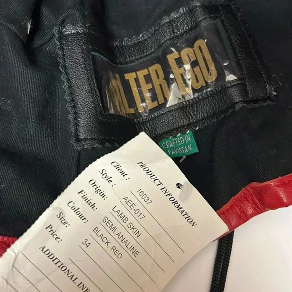 Alter Ego Black/Red Goth Renaissance Lamb Leather Lace Up Corset 34 - Picture 11 of 16